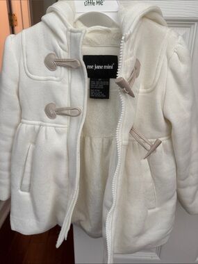 Me Jane Cream Hooded Toggle Pea Coat for Girls